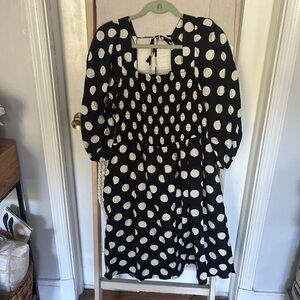 Ava & Viv Black and White Patterned Dress